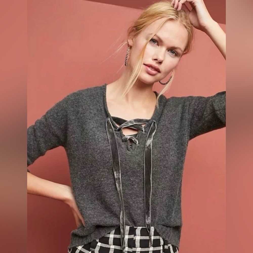 Rails Amelia Charcoal Wool And Cashmere Oversized Knit Sweater